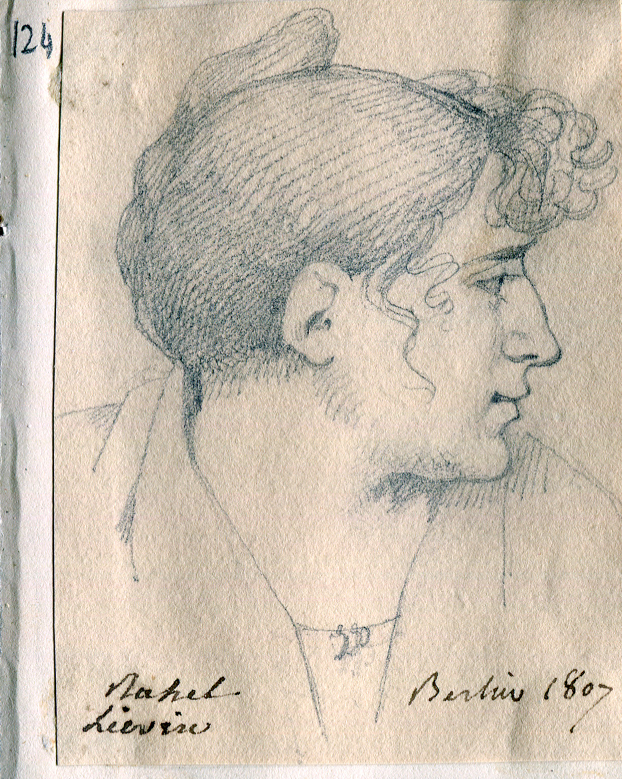 Rahel Levin Varnhagen Rahel Lievin Berlin 1807 1807 Bleistift auf Papier 7 x 9 cm Paris Bibliotheque du Conseil dEtat Album Houdetot n124