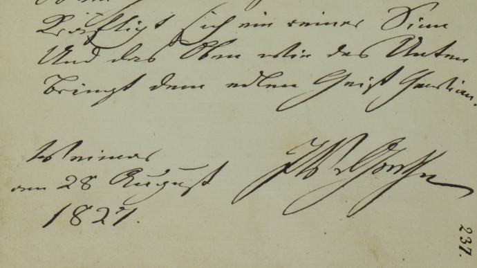 Goethe an Hofrath Schuette 1827 Hs 29312 01 FDH